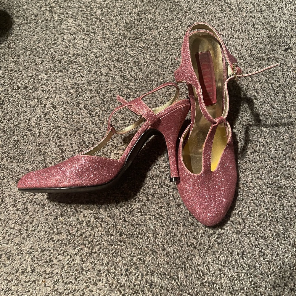 Pink bordello glitter heels